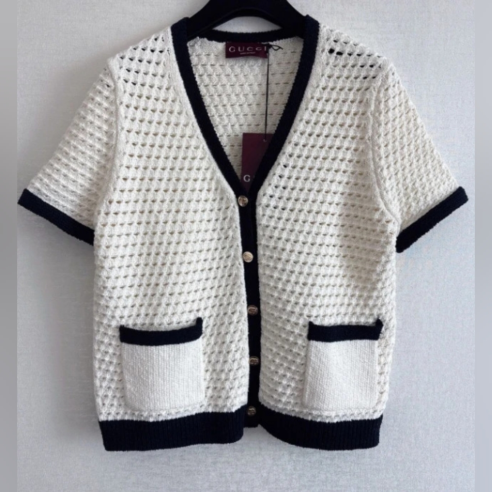 Gucci Fine cotton crochet cardigan